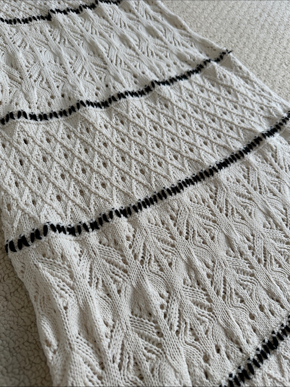 Zara Cream and Black Knit Maxi Dress - Picture 5 of 7